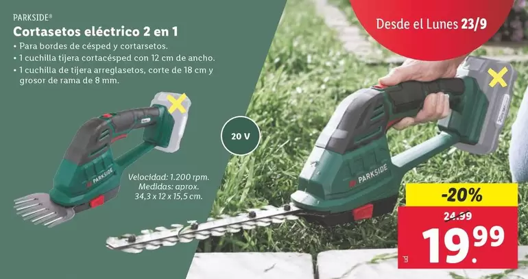 Oferta de Parkside - Cortasetos Eléctrico 2 En 1 por 19,99€ en Lidl