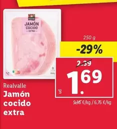 Oferta de Realvalle - Jamon Cocido Extra por 1,69€ en Lidl