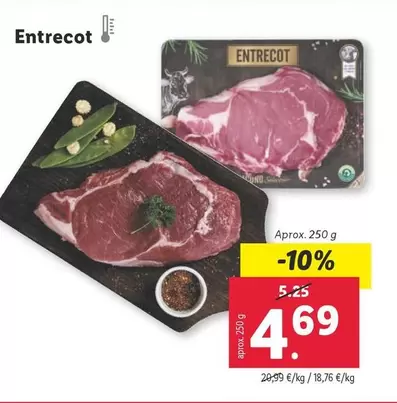 Oferta de Entrecot por 4,69€ en Lidl