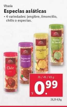 Oferta de Vitasia - Especias Asiáticas  por 0,99€ en Lidl