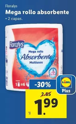 Oferta de Floralys - Mega Rollo Absorbente por 1,99€ en Lidl