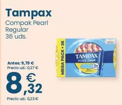 Oferta de Tampax - Compak Pearl Regular por 8,32€ en Clarel