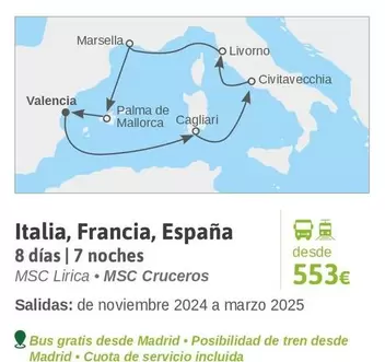 Oferta de Italia, Francia, España por 553€ en Viajes El Corte Inglés