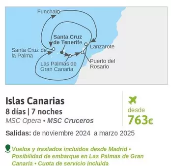 Oferta de Santa Cruz - Islas Canarias por 763€ en Viajes El Corte Inglés