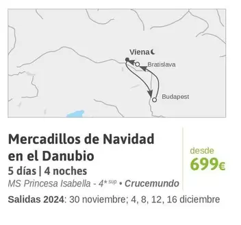 Oferta de MS - Mercadillos De Navidad En El Danubio por 699€ en Viajes El Corte Inglés