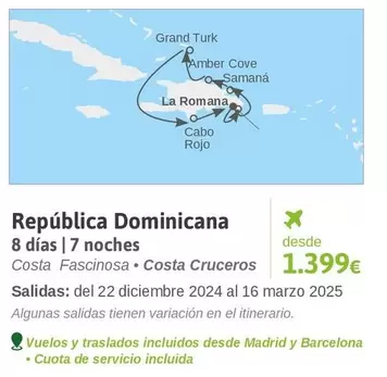 Oferta de República Dominicana por 1399€ en Viajes El Corte Inglés