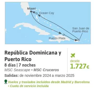 Oferta de República Dominicana Y Puerto Rico por 1727€ en Viajes El Corte Inglés