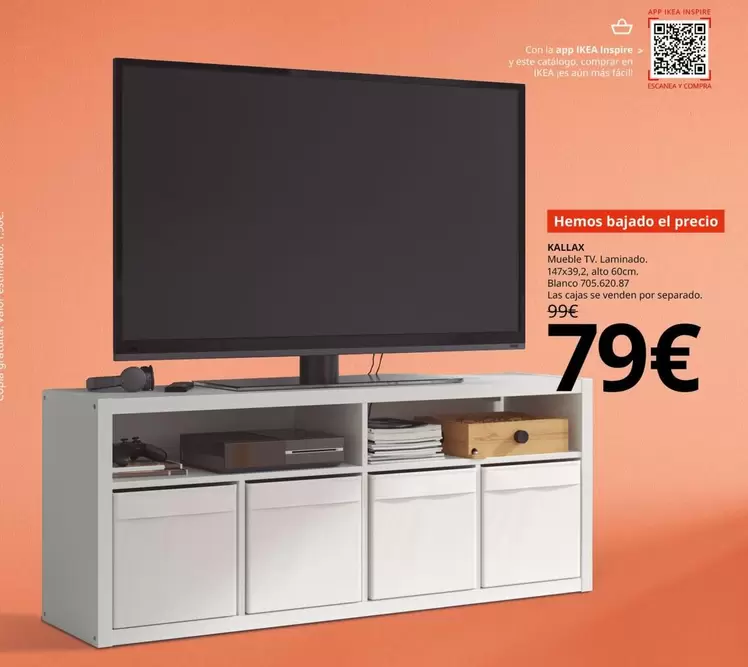 Oferta de Kallax Mueble Tv por 79€ en IKEA