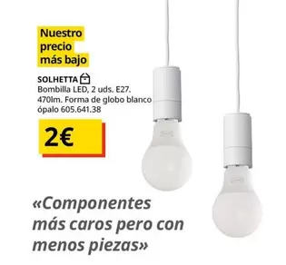 Oferta de Solhetta - Bombilla LED por 2€ en IKEA