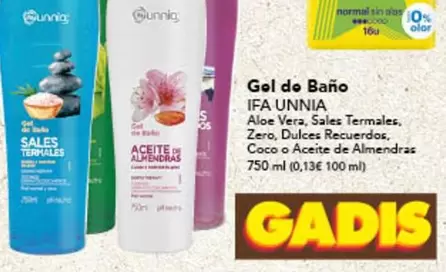 Oferta de Ifa unnia - Gel De Bano en Gadis