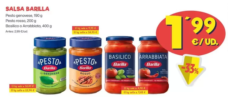 Oferta de Barilla - Salsa por 1,99€ en Ahorramas