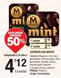 Oferta de Frigo - Helados Magnum Mini Frac Almendras, Intentes Dark Pink por 5,49€ en SPAR Fragadis