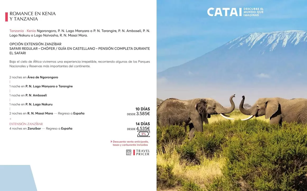 Oferta de Romance En Kenia Y Tanzania por 3585€ en Catai