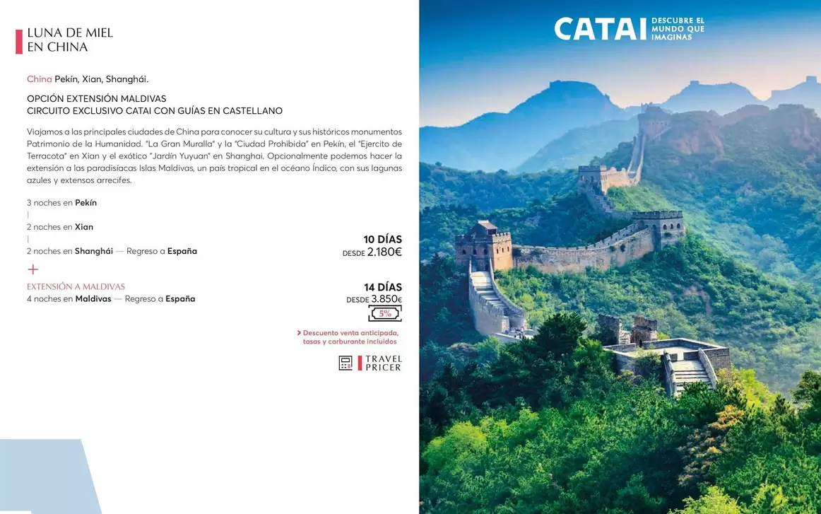 Oferta de Luna De Miel En China por 2180€ en Catai