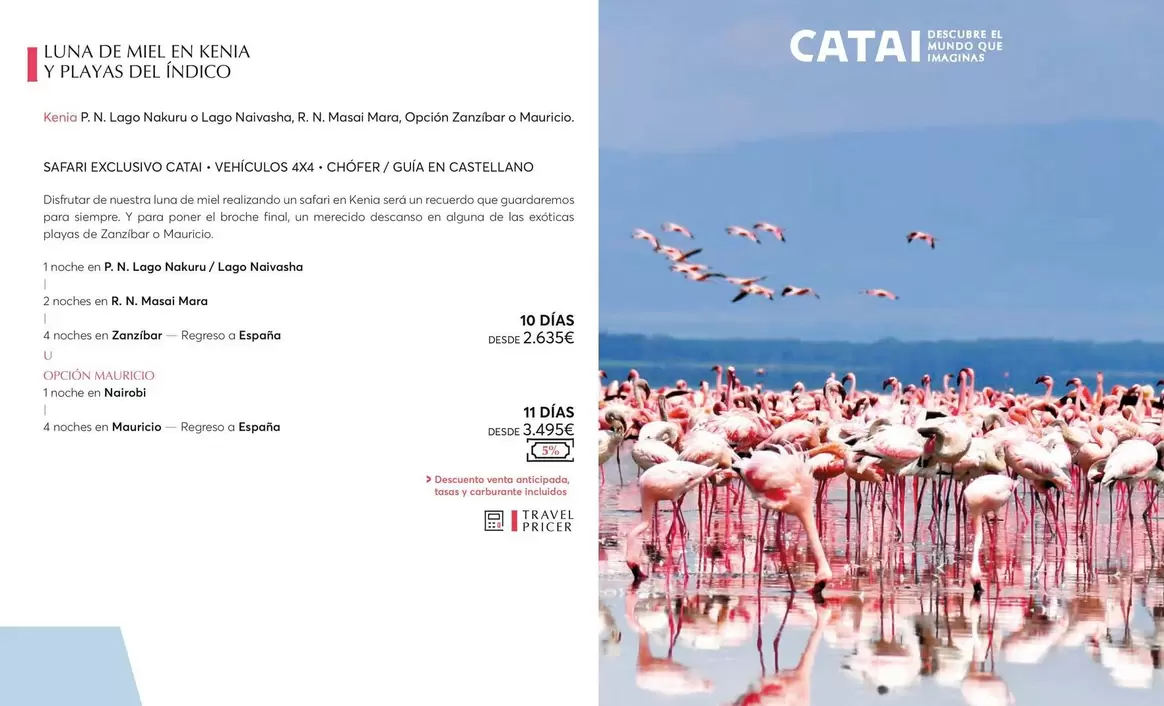 Oferta de Luna De Miel En Kenia Y Playas Del Índico  por 2635€ en Catai