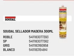 Oferta de Soudal Sellador Madera 300 Ml en Brico Depôt