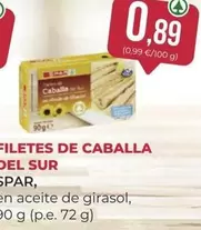 Oferta de Spar - Filetes De Caballa Del Sur por 0,89€ en SPAR Gran Canaria