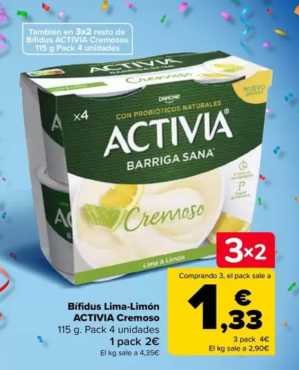 Oferta de Activia - Bifidus Lima - Limon Cremoso  en Carrefour