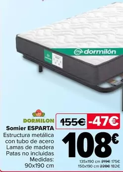 Oferta de Dormilon - Somier Esparta en Carrefour