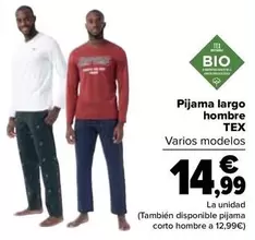 Oferta de TEX - Pijama Largo Hombre en Carrefour