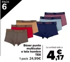 Oferta de TEX - Bóxer Punto Multicolor O Tela Hombre en Carrefour