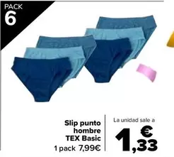 Oferta de Tex Basic - Slip Punto Hombre en Carrefour