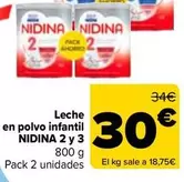 Oferta de Nidina - Leche En Polvo Infantil 2 Y 3  en Carrefour