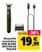 Oferta de Philips - Maquinilla Recortadora One Blade QP2724/20 en Carrefour