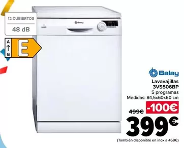 Oferta de Balay - Lavavajillas 3VS506BP en Carrefour