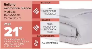 Oferta de Tex Home - Relleno Microfibra Blanco por 21€ en Carrefour