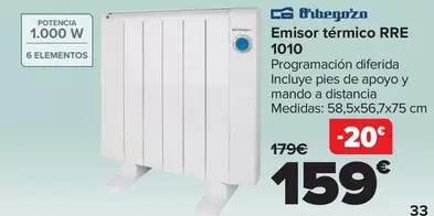 Oferta de Orbegozo - Emisor Termico Rre 1010 por 159€ en Carrefour