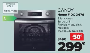 Oferta de Candy - Horno FIDC X676 por 299€ en Carrefour