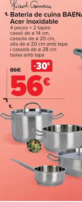 Oferta de Baterã­A De Cocina Baena Acero Inoxidable por 56€ en Carrefour