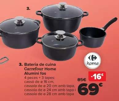 Oferta de Carrefour Home - Bateria De Cocina Aluminio Fundido por 69€ en Carrefour