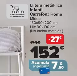 Oferta de Carrefour Home - Litera Metalica Infantil  por 152€ en Carrefour