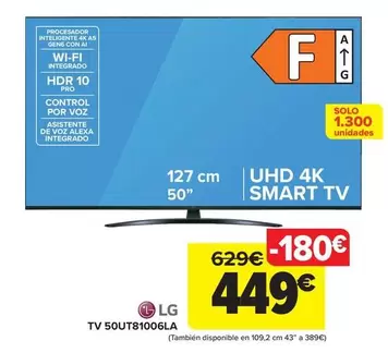 Oferta de LG - Tv 50UT81006LA por 449€ en Carrefour