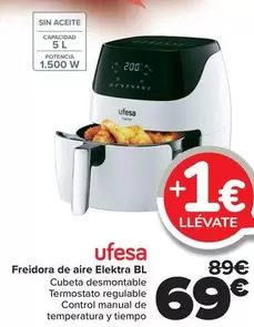 Oferta de Ufesa - Freidora De Aire Elektra BL por 69€ en Carrefour