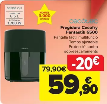 Oferta de Cecotec - Freidora Fantatik 6500 por 59,9€ en Carrefour