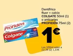 Oferta de Colgate/Profidén - Dentifrico Fluor + Calcio O Anticaries por 1€ en Supeco