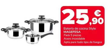 Oferta de Magefesa - Batería De Cocina Style  por 25,9€ en Supeco