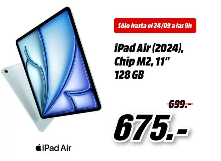 Oferta de Apple - Ipad Air 2024 por 675€ en MediaMarkt