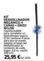 Oferta de Kit Deshollinador Mecánico 4 Cañas + Erizo Nylon por 25,95€ en Coferdroza