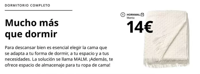 Oferta de Hornmal - Manta por 14€ en IKEA