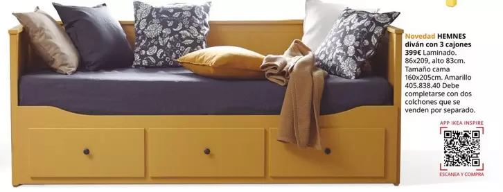 Oferta de Hemnes - Divan Con 3 Cajones por 399€ en IKEA