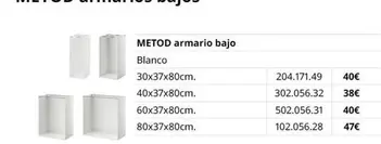 Oferta de Blanco - Metod Armario Bajo por 40€ en IKEA