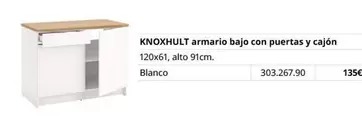 Oferta de Blanco - KnoxHut - Armario Bajo Con Puertas Y Cajon por 135€ en IKEA