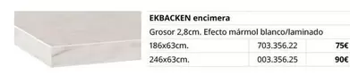 Oferta de Ekbacken - Encimera por 75€ en IKEA