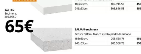 Oferta de Blanco - Encimenza 205,568,71 por 65€ en IKEA