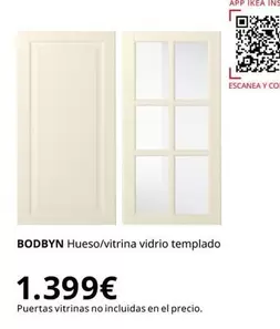 Oferta de Vitrina - Bodgyn - Hueso/ Vidrio Templado por 1399€ en IKEA