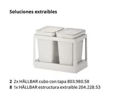 Oferta de 2 2x Hallbar Cubo Con Tapa por 803980,6€ en IKEA